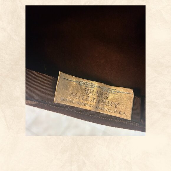 🎩 Vintage 1940s/50s Glenover Henry Pollak Wool Hat — Sears Millinery 🎩 - Picture 3 of 6